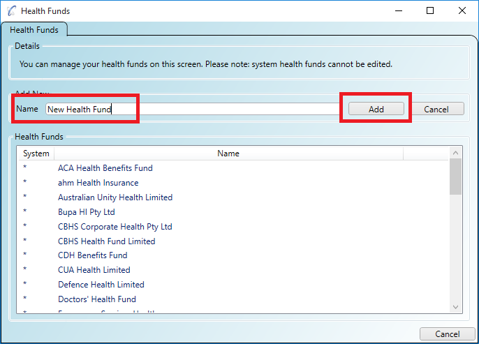 Adding a new health fund