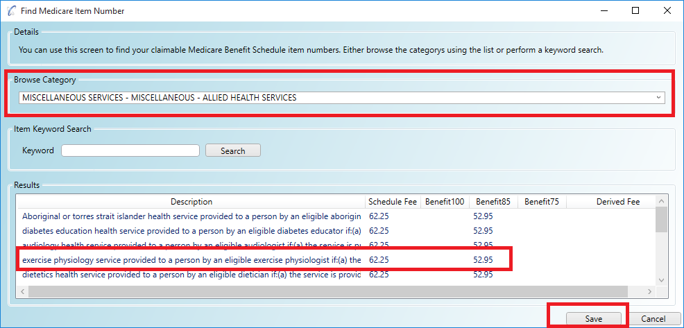 Searching for MBS items by category