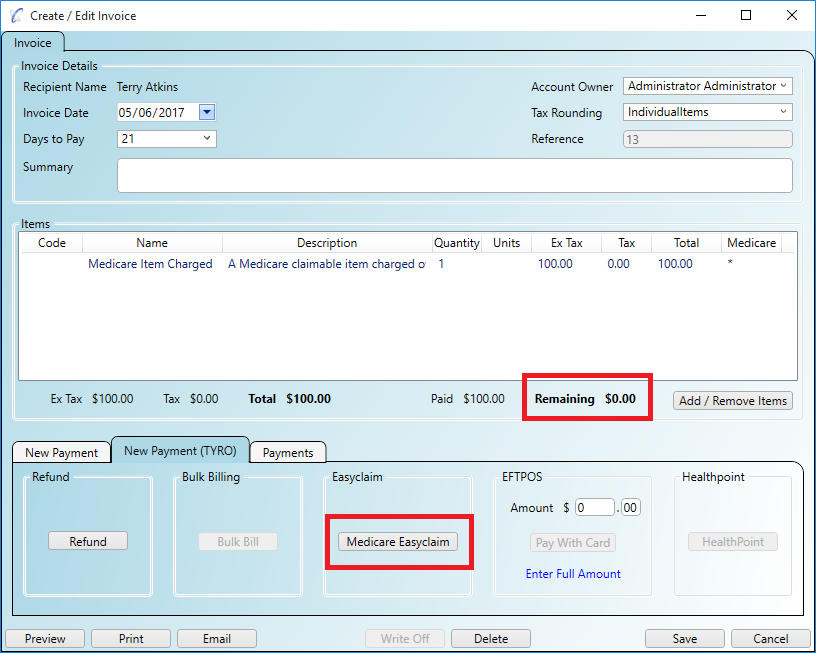 Patient claiming via Medicare Easyclaim