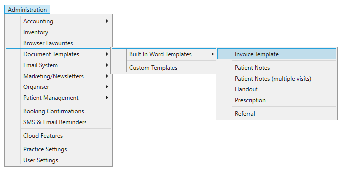 Locating the accounting Word print templates