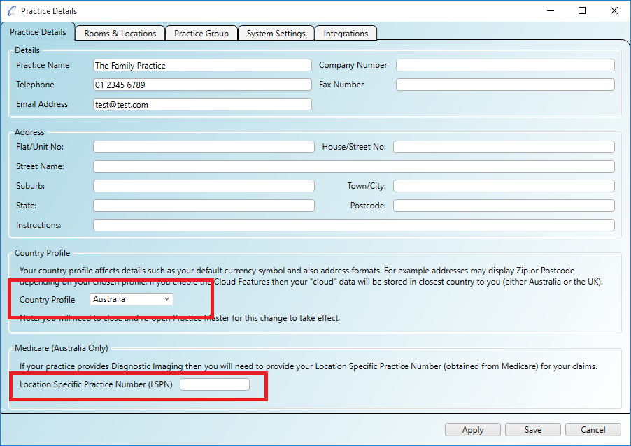 Setting your Location Specific Practice Number (LSPN)