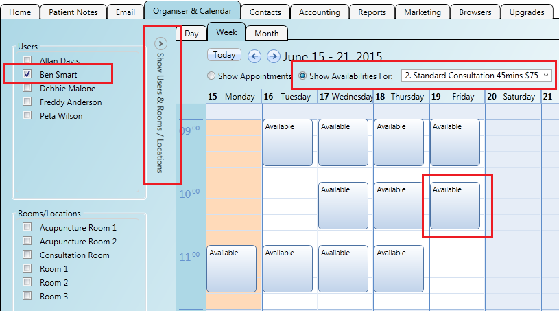 Use the Availability View for less booking errors when making patient appointments