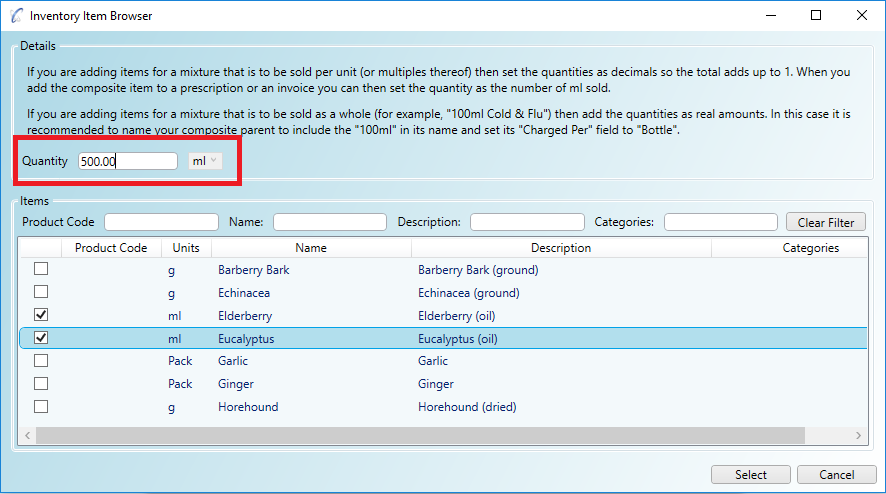 Adding items to a composite item or pack