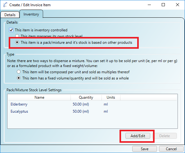 Creating a composite item or pack