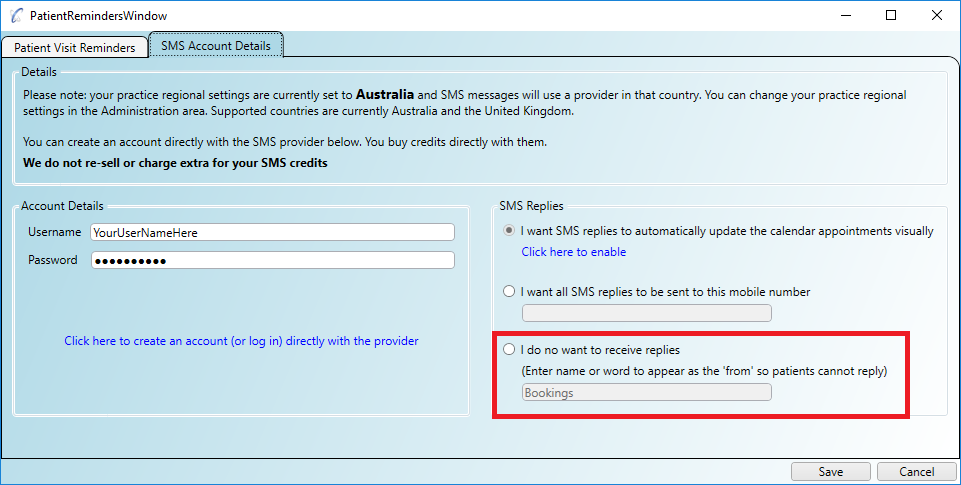 Specifying a 'From' name or a mobile number for replies