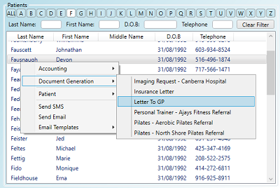 Right-click integration of documents & templates throughout the software