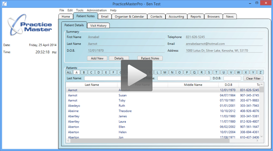 Rractice management software - online and cloud based features video